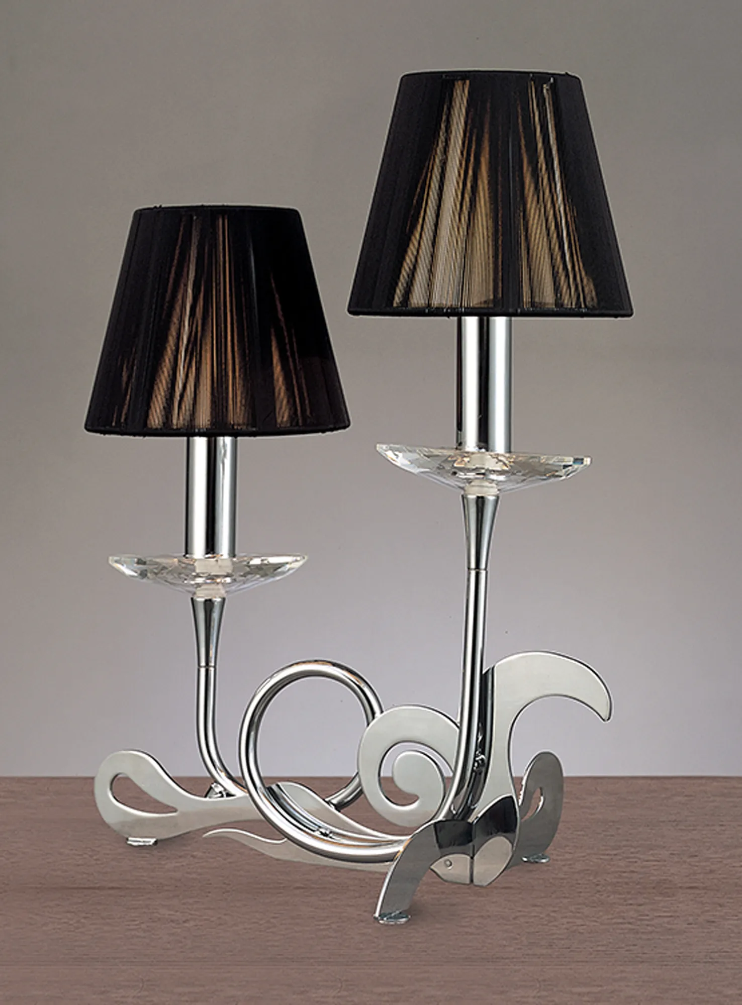 Acanto Polished Chrome Table Lamps Mantra Shaded Table Lamps